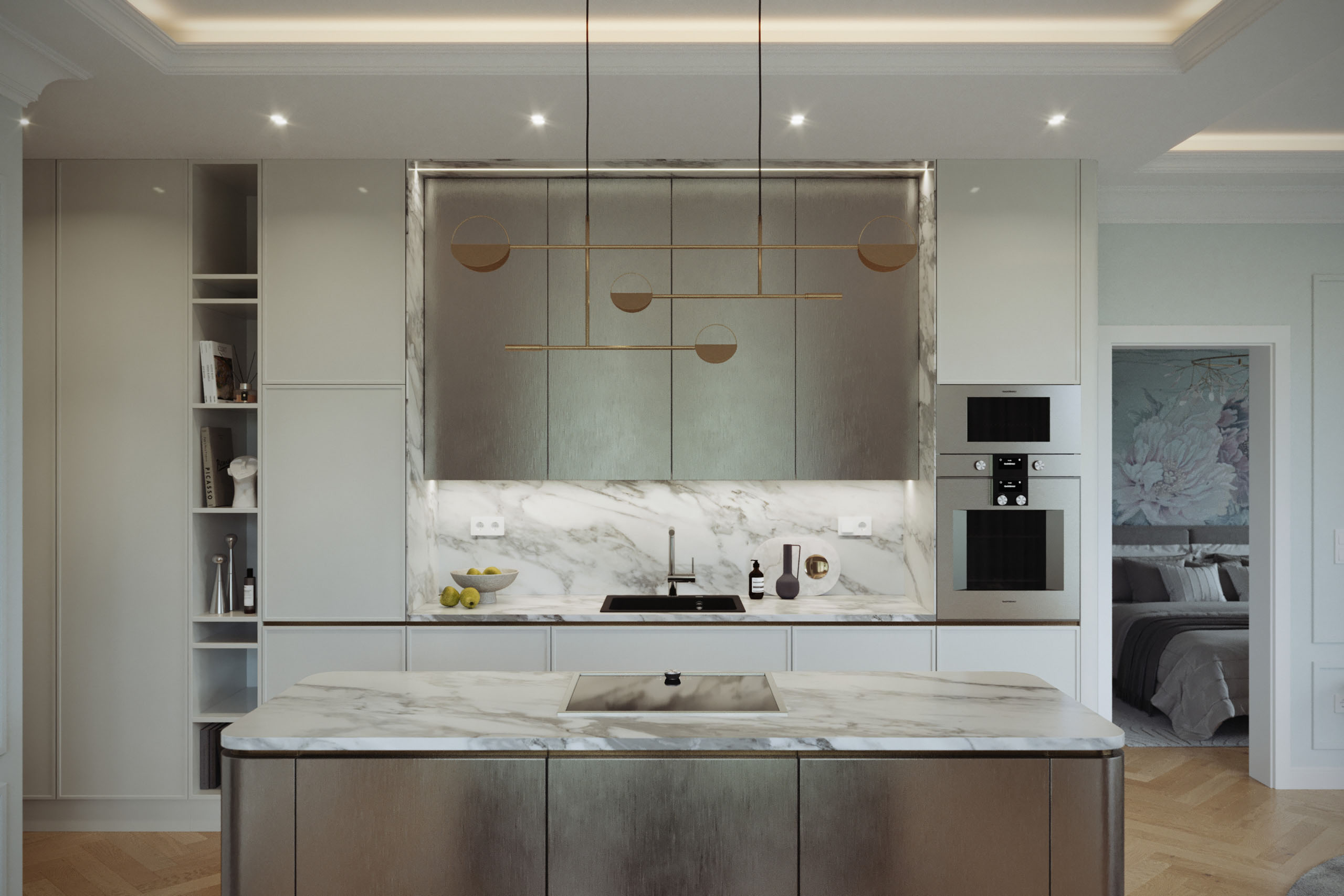 Jade Apartment kitchen island - Bolia Leaves pendand light